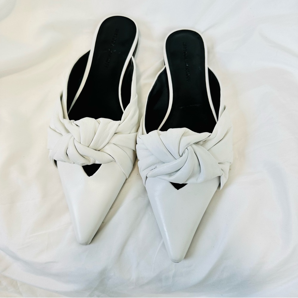 Rebecca Minkoff Coretta White Leather Mules - Picture 5 of 17